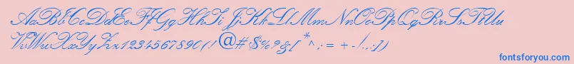 KuenstbRegular Font – Blue Fonts on Pink Background