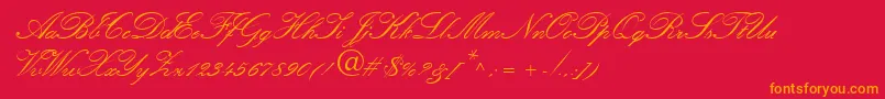 KuenstbRegular Font – Orange Fonts on Red Background