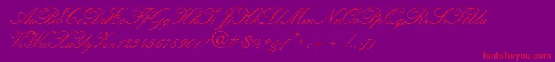 KuenstbRegular Font – Red Fonts on Purple Background