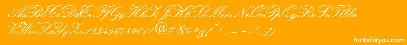 フォントKuenstbRegular – オレンジの背景に白い文字