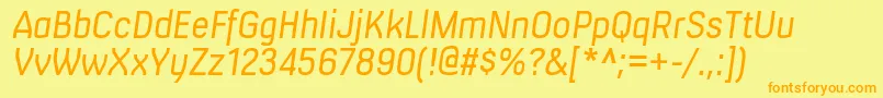 MilibusltItalic Font – Orange Fonts on Yellow Background