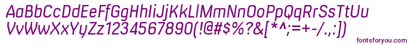MilibusltItalic-fontti – violetit fontit valkoisella taustalla