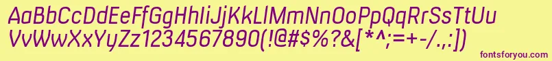 MilibusltItalic Font – Purple Fonts on Yellow Background