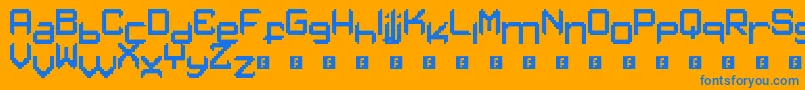 Lont Font – Blue Fonts on Orange Background