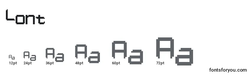 Größen der Schriftart Lont