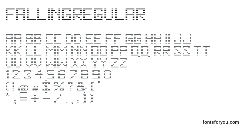 A fonte FallingRegular – alfabeto, números, caracteres especiais