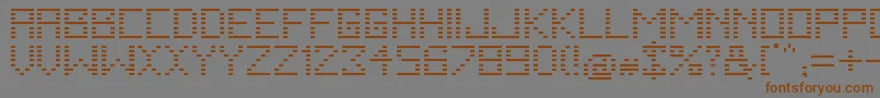 フォントFallingRegular – 茶色の文字が灰色の背景にあります。