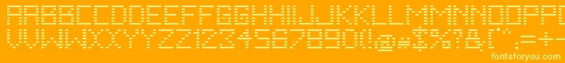 FallingRegular-fontti – keltaiset fontit oranssilla taustalla