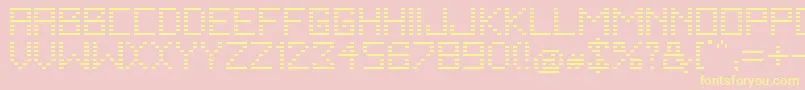 フォントFallingRegular – 黄色のフォント、ピンクの背景