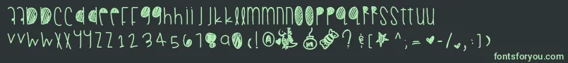 フォントSummerfall – 黒い背景に緑の文字