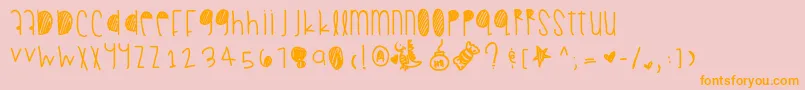 Summerfall-Schriftart – Orangefarbene Schriften auf rosa Hintergrund