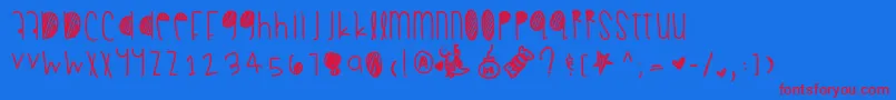 Czcionka Summerfall – czerwone czcionki na niebieskim tle