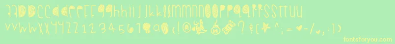Summerfall-Schriftart – Gelbe Schriften auf grünem Hintergrund