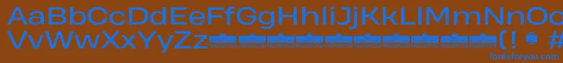 フォントHeadingProWideRegularTrial – 茶色の背景に青い文字