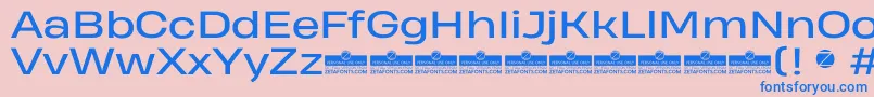 Police HeadingProWideRegularTrial – polices bleues sur fond rose