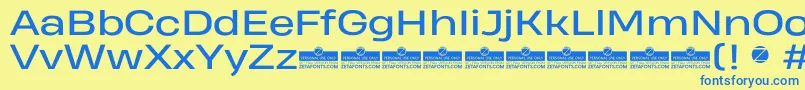 Шрифт HeadingProWideRegularTrial – синие шрифты на жёлтом фоне