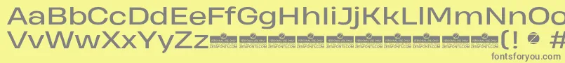 Weitere Informationen zur HeadingProWideRegularTrial-Schriftart HeadingProWideRegularTrial-Schriftart – Graue Schriften auf gelbem Hintergrund