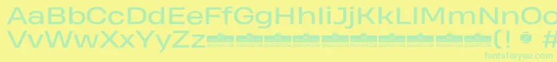 Fonte HeadingProWideRegularTrial – fontes verdes em um fundo amarelo