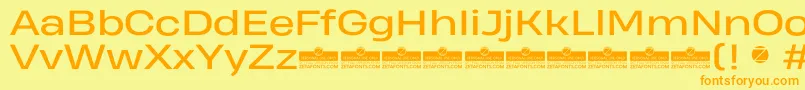 HeadingProWideRegularTrial Font – Orange Fonts on Yellow Background