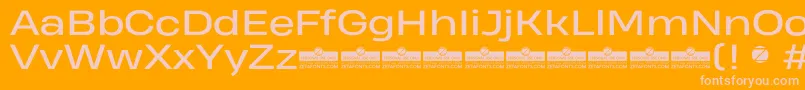 HeadingProWideRegularTrial-Schriftart – Rosa Schriften auf orangefarbenem Hintergrund