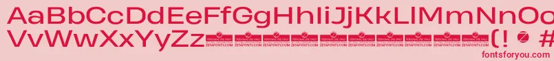 Police HeadingProWideRegularTrial – polices rouges sur fond rose