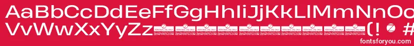 HeadingProWideRegularTrial Font – White Fonts on Red Background