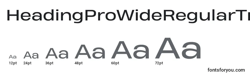 HeadingProWideRegularTrial Font Sizes