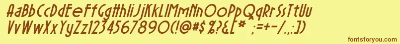 SierraMadreItalic Font – Brown Fonts on Yellow Background
