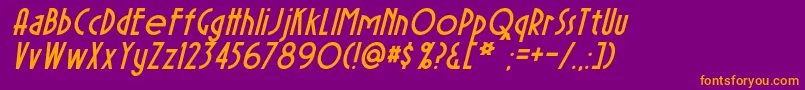 SierraMadreItalic Font – Orange Fonts on Purple Background