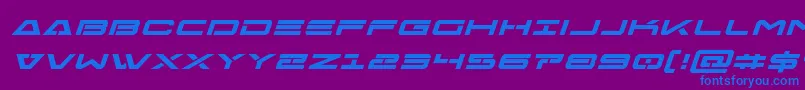 Freeagentboldexpandital Font – Blue Fonts on Purple Background