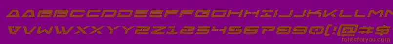 Freeagentboldexpandital-Schriftart – Braune Schriften auf violettem Hintergrund