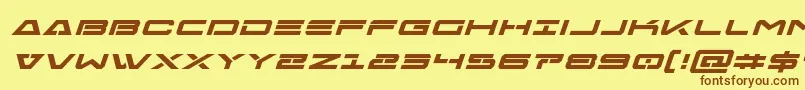 Шрифт Freeagentboldexpandital – коричневые шрифты на жёлтом фоне