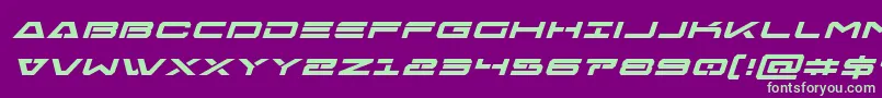 Freeagentboldexpandital Font – Green Fonts on Purple Background