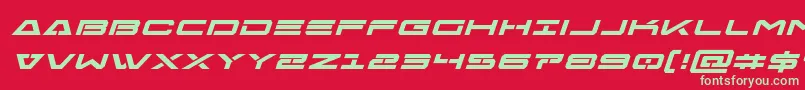 Freeagentboldexpandital Font – Green Fonts on Red Background