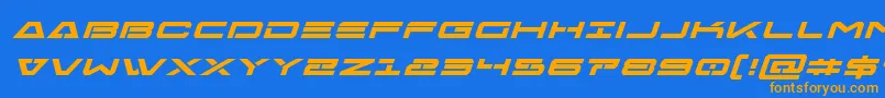 Шрифт Freeagentboldexpandital – оранжевые шрифты на синем фоне