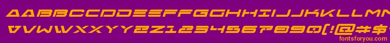 Fonte Freeagentboldexpandital – fontes laranjas em um fundo violeta