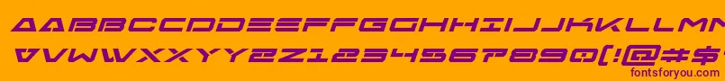 Freeagentboldexpandital-Schriftart – Violette Schriften auf orangefarbenem Hintergrund