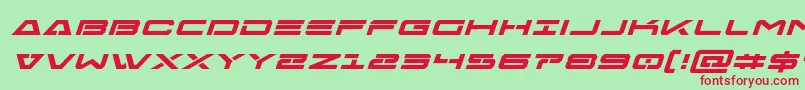 Freeagentboldexpandital Font – Red Fonts on Green Background