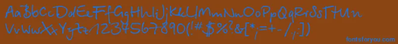Betinascriptc Font – Blue Fonts on Brown Background