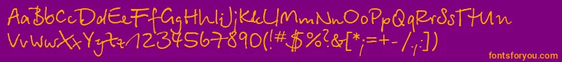 Betinascriptc Font – Orange Fonts on Purple Background