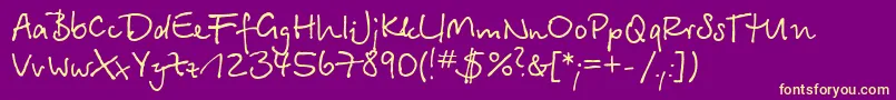 Betinascriptc Font – Yellow Fonts on Purple Background