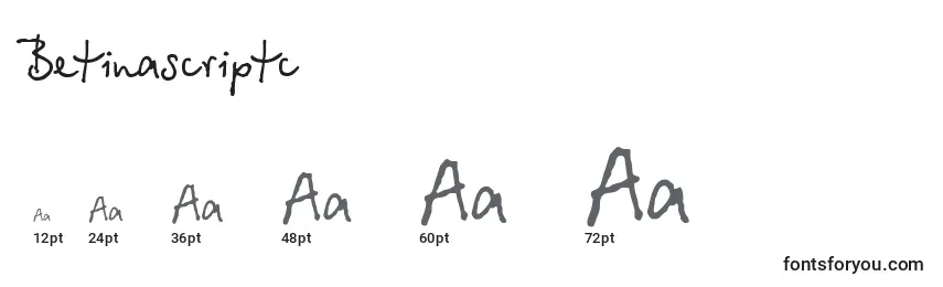 Betinascriptc Font Sizes