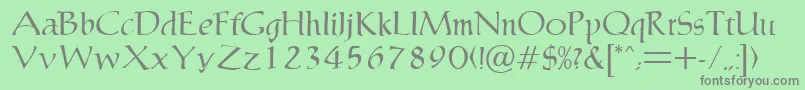 MaryleboneRegularDb Font – Gray Fonts on Green Background