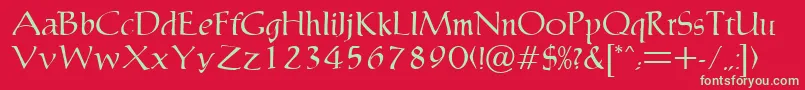 MaryleboneRegularDb Font – Green Fonts on Red Background