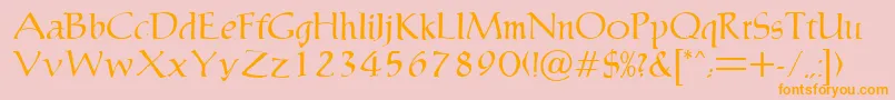 MaryleboneRegularDb Font – Orange Fonts on Pink Background