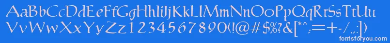 MaryleboneRegularDb Font – Pink Fonts on Blue Background