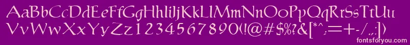 MaryleboneRegularDb Font – Pink Fonts on Purple Background