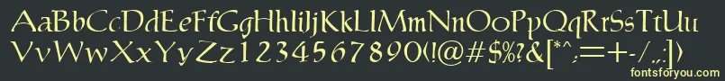 MaryleboneRegularDb Font – Yellow Fonts on Black Background