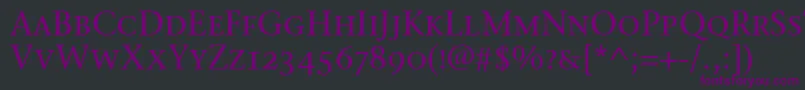 Шрифт StoneSerifScItcTtMedium – фиолетовые шрифты на чёрном фоне