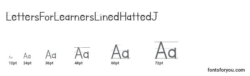 Размеры шрифта LettersForLearnersLinedHattedJ
